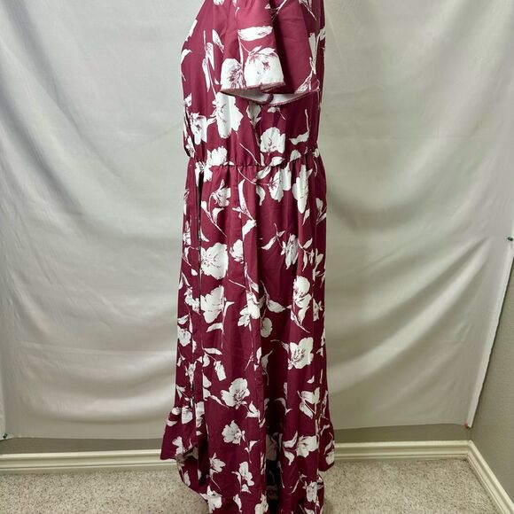 BLOOMCHIC Bloom Floral Ruffle Knot Side Wrap Dress Pink Size 10 - Picture 9 of 14